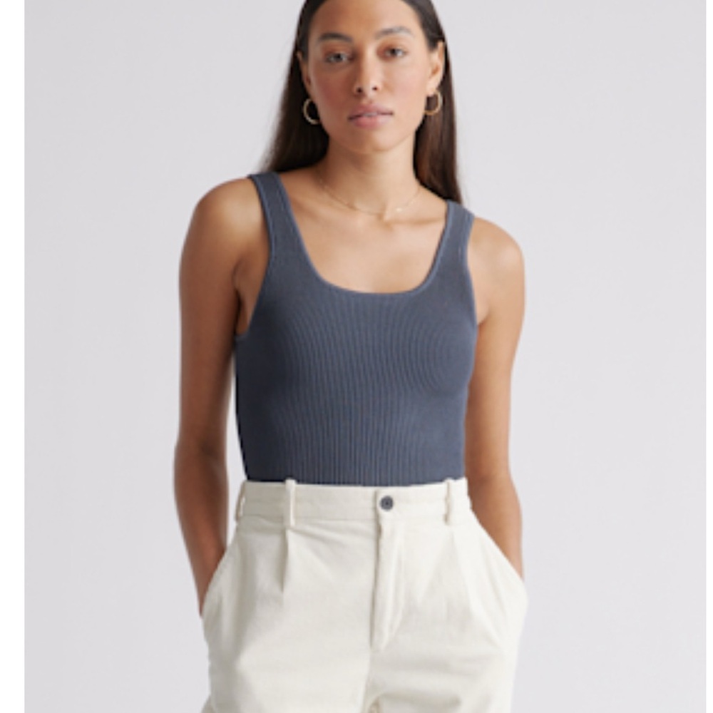 Women's Gray Ribbed Tank Top
